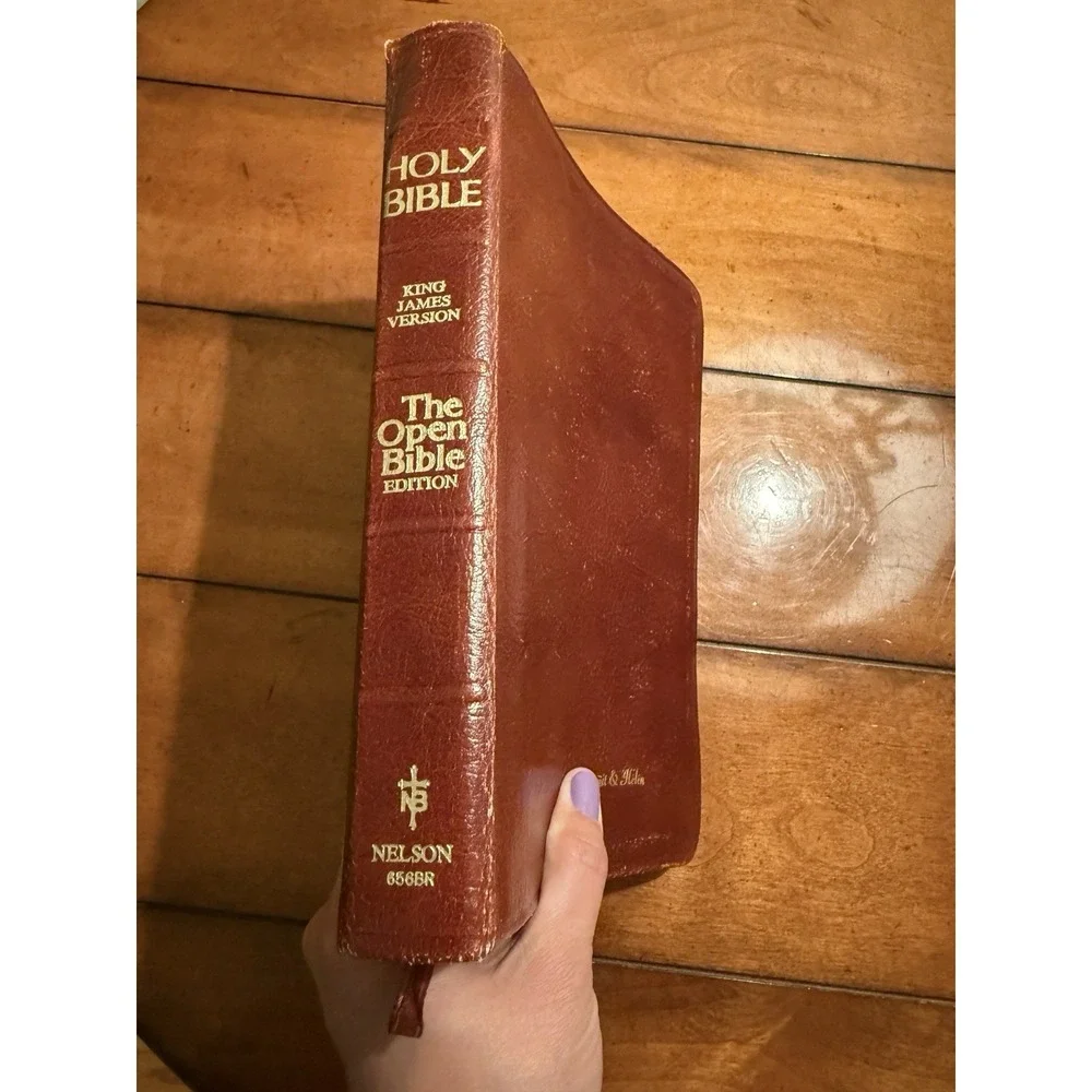 KJV Open Bible Edition Holy Bible Nelson - Genuine Leather 1975 ( 656BR )